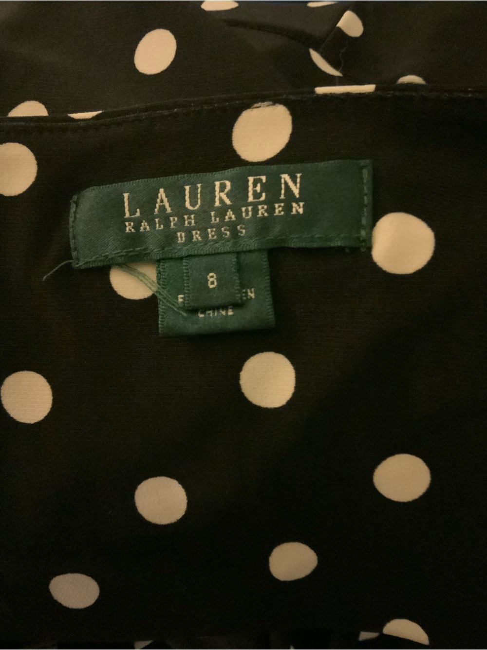 Ralph Lauren Black Polka Dot Midi Dress - Picture 5 of 6